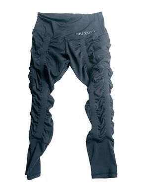 SKINNIFY Black Ruched High-Waist Skinny Pants